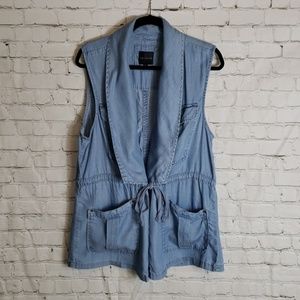 The Limited Chambray Wrap Top